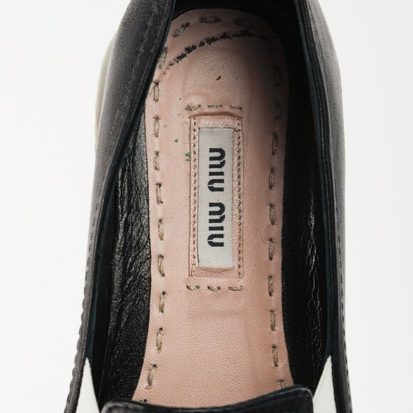 Miu Miu Black Metal-Cap-Toe Slip-On Sneakers - Picture 11 of 12